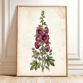 Poster Arte de Parede Cottagecore Malva