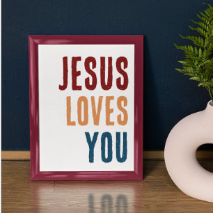 Poster Arte de parede cristã Jesus te ama