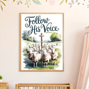 Poster Arte de Parede Cristã para Berçário e Crianças 'Si
