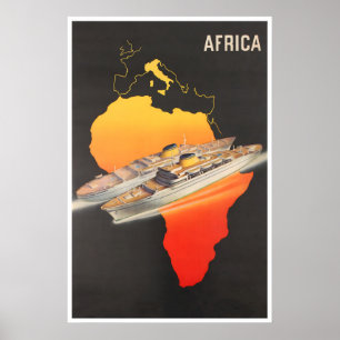 Poster Arte de Parede da África Cartaz de Viagem Cruzeiro