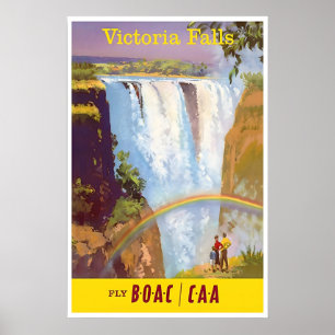 Poster Arte de Parede da África Cartaz de Viagem Quedas d