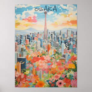 Poster Arte de Parede da Cidade de Viagem Osaka Japão Est