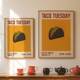 Poster Arte de Parede da Cozinha da Terça-Feira de Taco