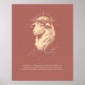 Poster Arte de parede da Escritura da fé cristã digna