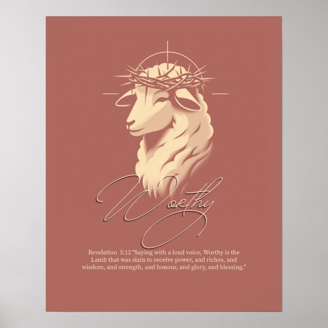 Poster Arte de parede da Escritura da fé cristã digna (Frente)