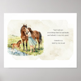Poster Arte de Parede da Família do Cavalo Segurado pela