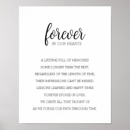 Poster Arte de Parede da Lembrança Para Sempre em Nossos 