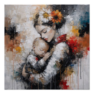 Pôster Arte de Parede da Maternidade Emocional com Coroa 