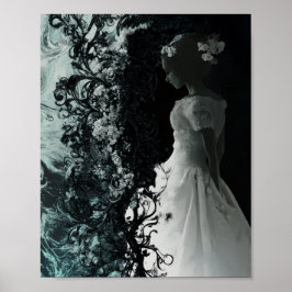 Poster Arte de Parede da Noiva Sombria Surrealista  Poste
