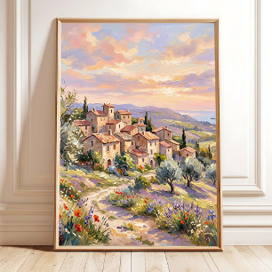 Poster Arte de Parede da Vila Toscana na Primavera