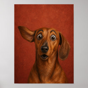 Poster Arte de Parede Dachshund — Pintura Engraçada Surpr