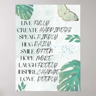 Poster Arte de Parede de Afirmação de Zen Motivacional