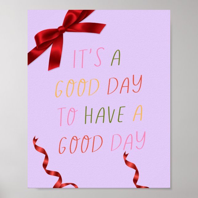 Poster Arte de Parede de Afirmação Positiva Rosa (Frente)