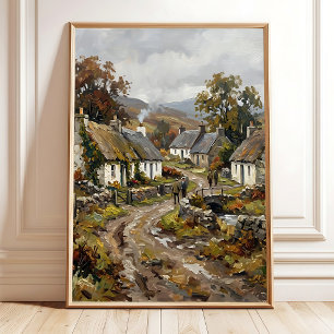 Poster Arte de Parede de Aldeia Impressionista das Terras