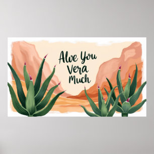 Poster Arte de Parede de Aloe Vera Engraçado Aloe You Ver