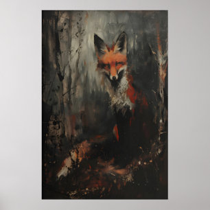 Poster Arte de Parede de Animal Imprimível Raposa Vermelh