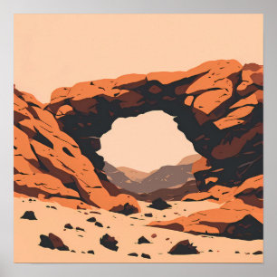 Poster Arte de Parede de Arco de Rocha do Deserto Paisage