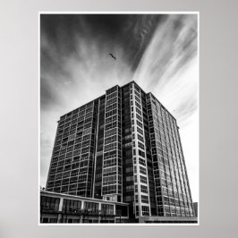 Poster Arte de Parede de Arquitetura Moderna Cidade Preto