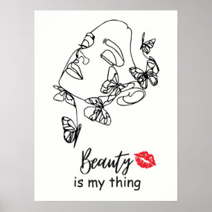 Poster Arte de Parede de Artista de Maquiagem, Salão de B