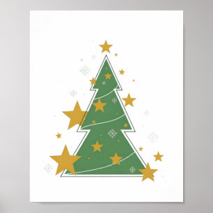 Poster Arte de Parede de Árvore de Natal Minimalista – Ho