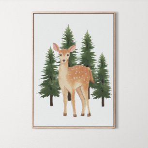 Poster Arte de Parede de Berçário com Animais da Floresta