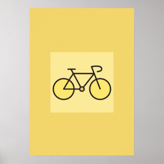 Poster Arte de Parede de Berçário de Bicicleta Amarela Mi