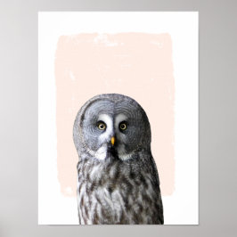 Poster Arte de parede de berçário de coruja retrato de an