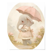 Arte de Parede de Berçário de Elefante Bebê Fofo n