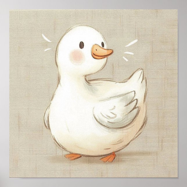 Poster Arte de Parede de Berçário de Patinho Feliz de Ani (Frente)