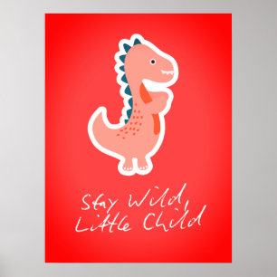 Poster Arte de Parede de Berçário Impressa Stay Wild Litt