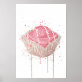 Poster Arte de Parede de Bolo Impresso 'Fresa Francesa Fo