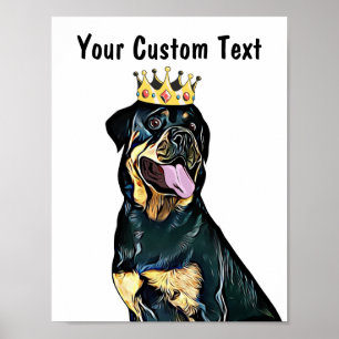 Poster Arte de Parede de Cachorros Personalizada Rottwe