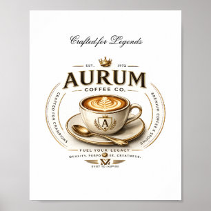 Poster Arte de Parede de Café de Luxo Impresso