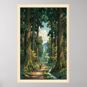 Poster Arte de Parede de Caminho Florestal Sereno Trilha