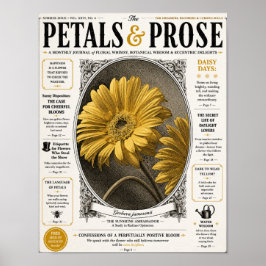 Poster Arte de parede de capa de revista de Gerber Daisy