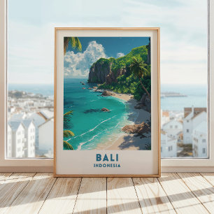 Poster Arte de Parede de Cartaz de Viagem Bali Indonésia