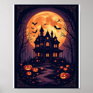 Poster Arte de Parede de Casa Assombrada de Halloween – N