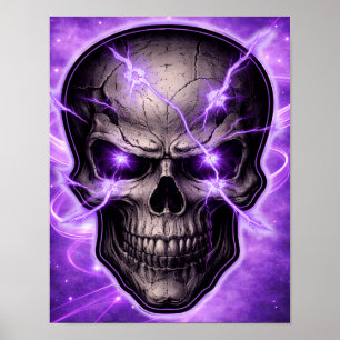 Poster Arte de Parede de Caveira Gótica Fantasia Sombria
