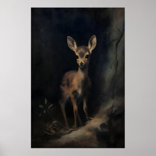 Poster Arte de Parede de Cervo Bebê, Animais da Floresta,