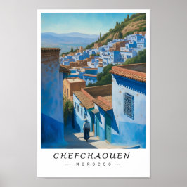 Poster Arte de Parede de Chefchaouen Marrocos, Cidade Azu