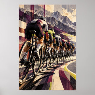Poster Arte de Parede de Ciclismo de Estrada em Estrada d