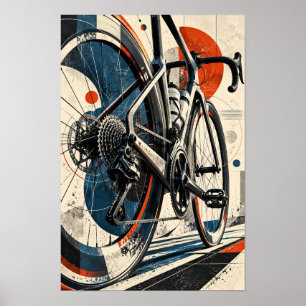 Poster Arte de Parede de Ciclismo Geométrico de Bicicleta