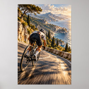 Poster Arte de Parede de Ciclismo na Estrada Alpina – Des