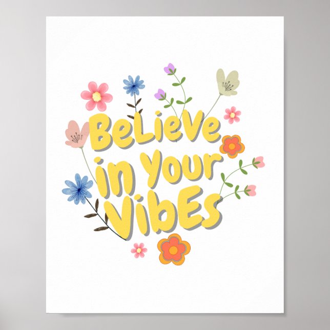 Poster Arte de Parede de Citação Motivada (Frente)