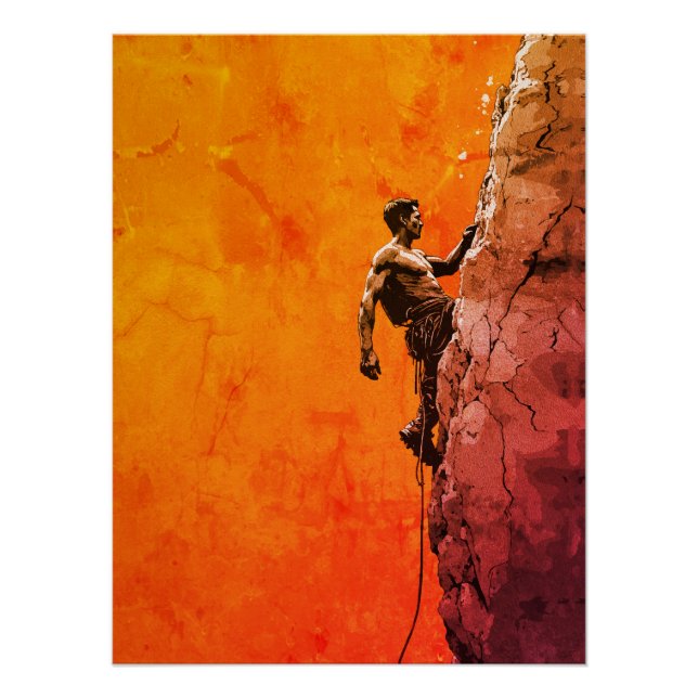 Pôster Arte de Parede de Climber de Rocha Ousado (Frente)