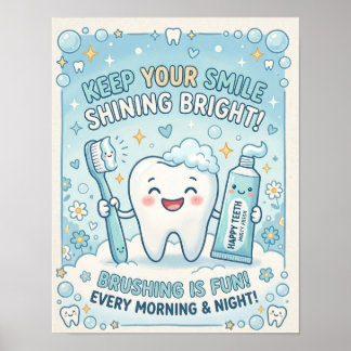 Poster Arte de Parede de Clínica Odontológica Dente Desen