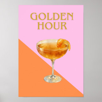 Poster Arte de Parede de Cocktail Golden Hour