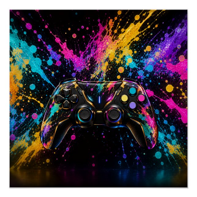Pôster Arte de Parede de Controle de Jogo (Frente)