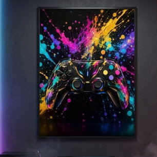 Poster Arte de Parede de Controle de Jogos