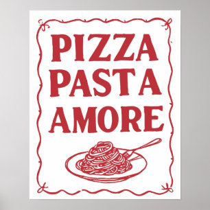 Poster Arte de Parede de Cozinha Comida Italiana Pizza Ma
